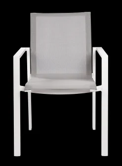 Armstoel Norris wit/licht grijs