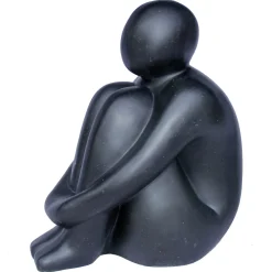 Beeld zittende man fiberterrazzo 56cm