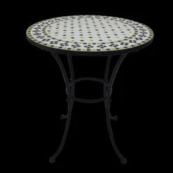 Bistrotafel Rodin d60cm mozaiek groen/zwart/wit