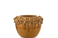 Bloemp bloem keramiek oker l (21x21x16cm)