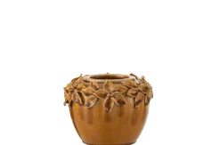 Bloemp bloem keramiek oker s (17x17x13cm)