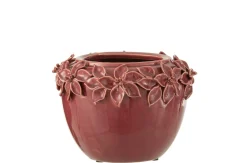 Bloemp bloem keramiek roze l (21x21x16cm)