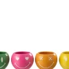 Bloempot smiley porselein mix medium assortiment van 4