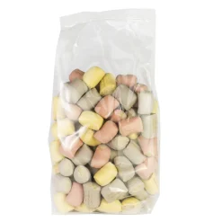 Bonte mini-mergpijpjes 400 gr./zakje (staand)