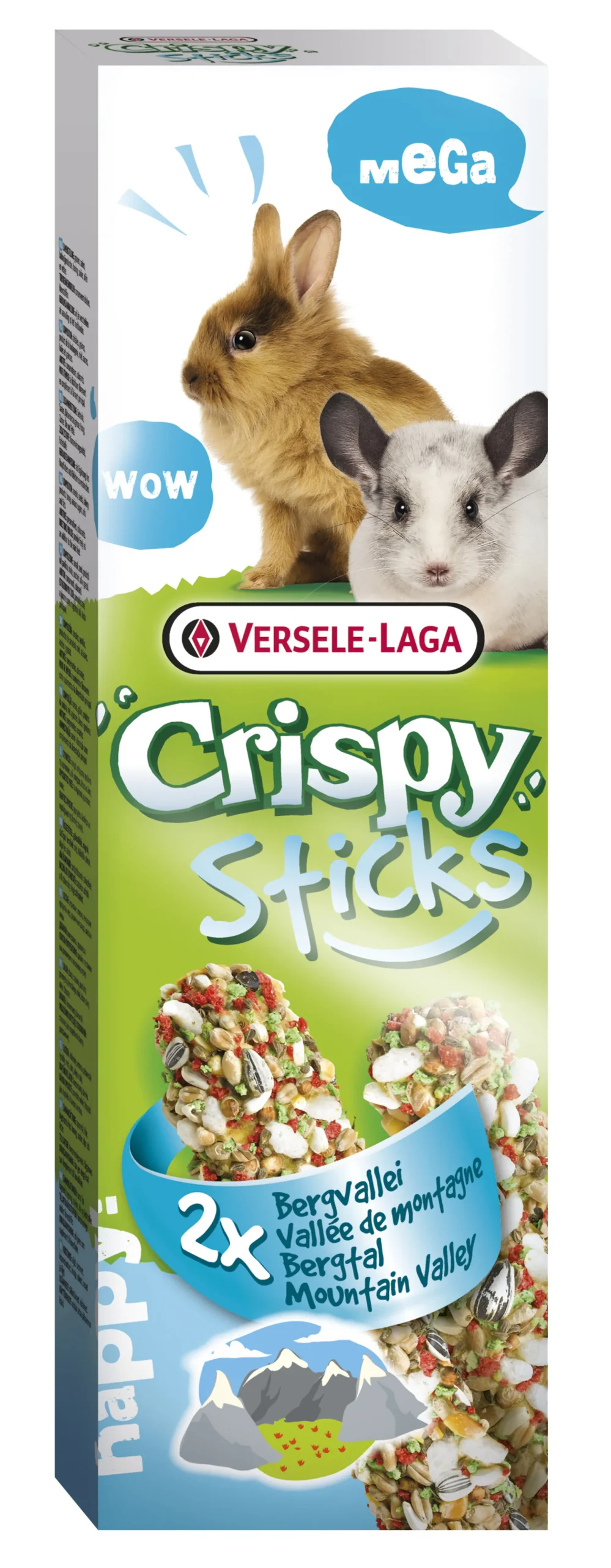 Crispy mega sticks konijnen-chinchilla's "bergvallei" - 2 stuks 140g