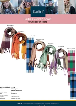 Dames sjaal geruit khaki