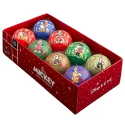 Doos met 8 kerstballen mickey