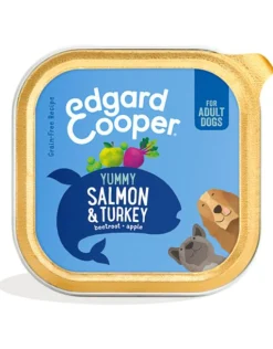 Edgard & cooper, cup voor adult honden met zalm en kalkoen, 150g