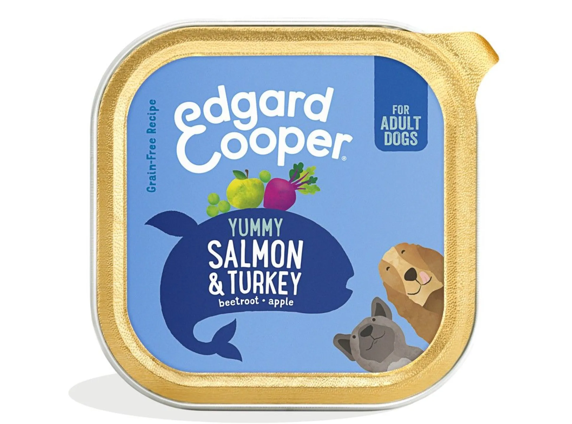 Edgard & cooper, cup voor adult honden met zalm & kalkoen, 150g