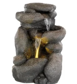 Fontein gestapelde stenen waterval