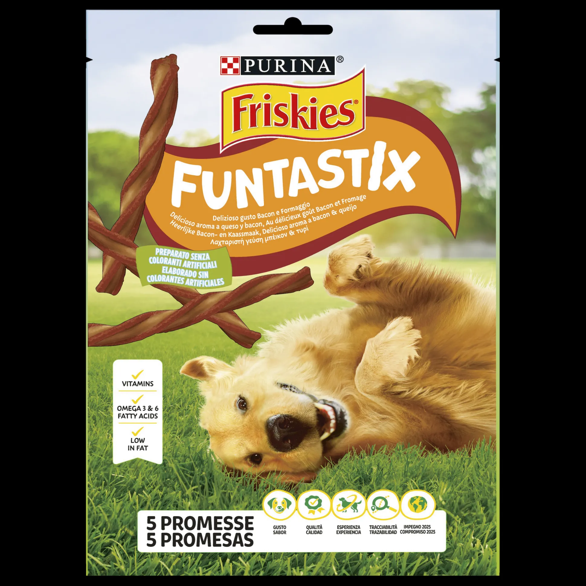 Friskies funtastix hondensnacks bacon- en kassmaak 175g