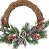 Frosted berry grapevine wreath d41cm