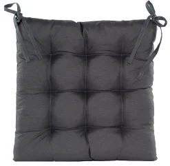 Gewatteerd stoelkussen antraciet 38x38cm