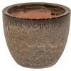 Glazed egg pot falling brown