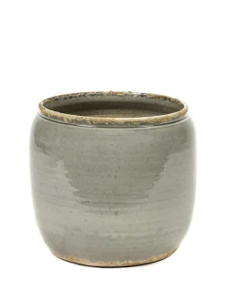 Glazed shades Pot costa m grey d21h21