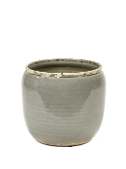 Glazed shades Pot costa s grey d18,5h19