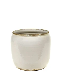 Glazed shades Pot costa s white d18,5h19