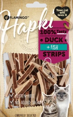 Hapki duck & cod strips 85gr
