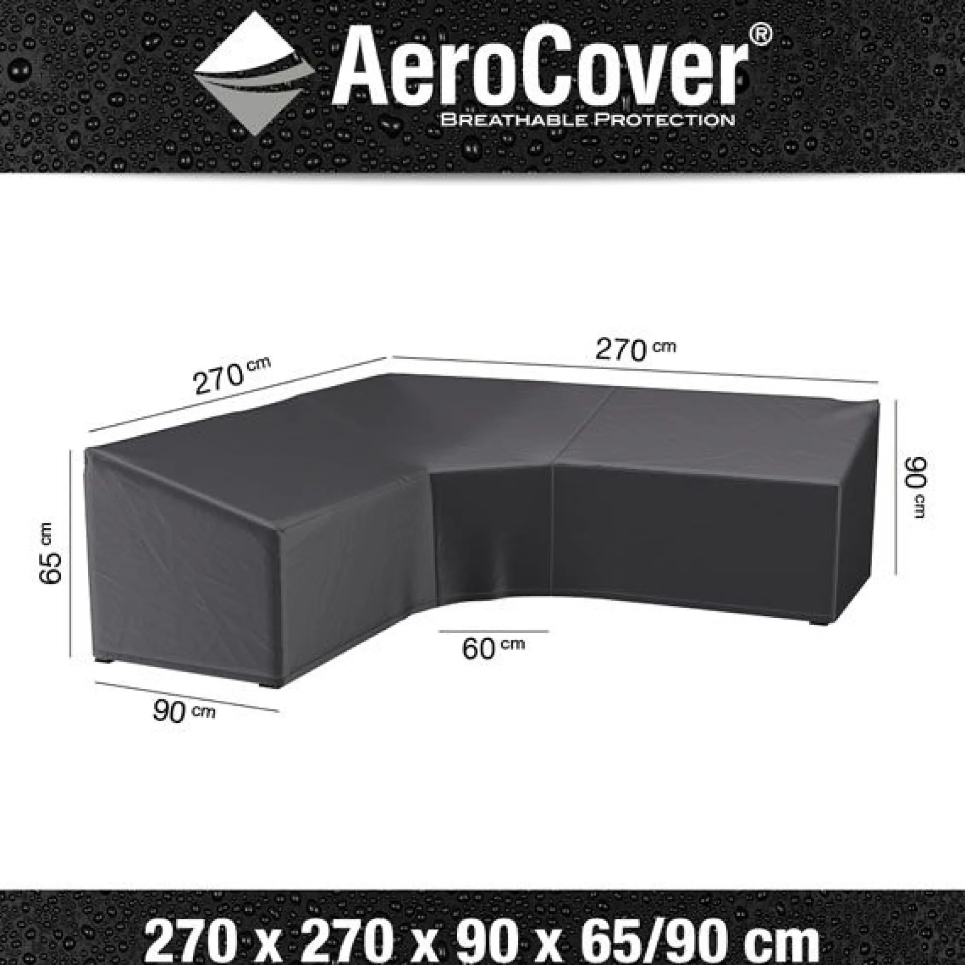 Hoes lounge L/T 270x270x90xh65/90cm