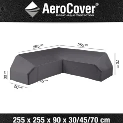 Hoes lounge met platform 255x255x90xh30/45/70cm