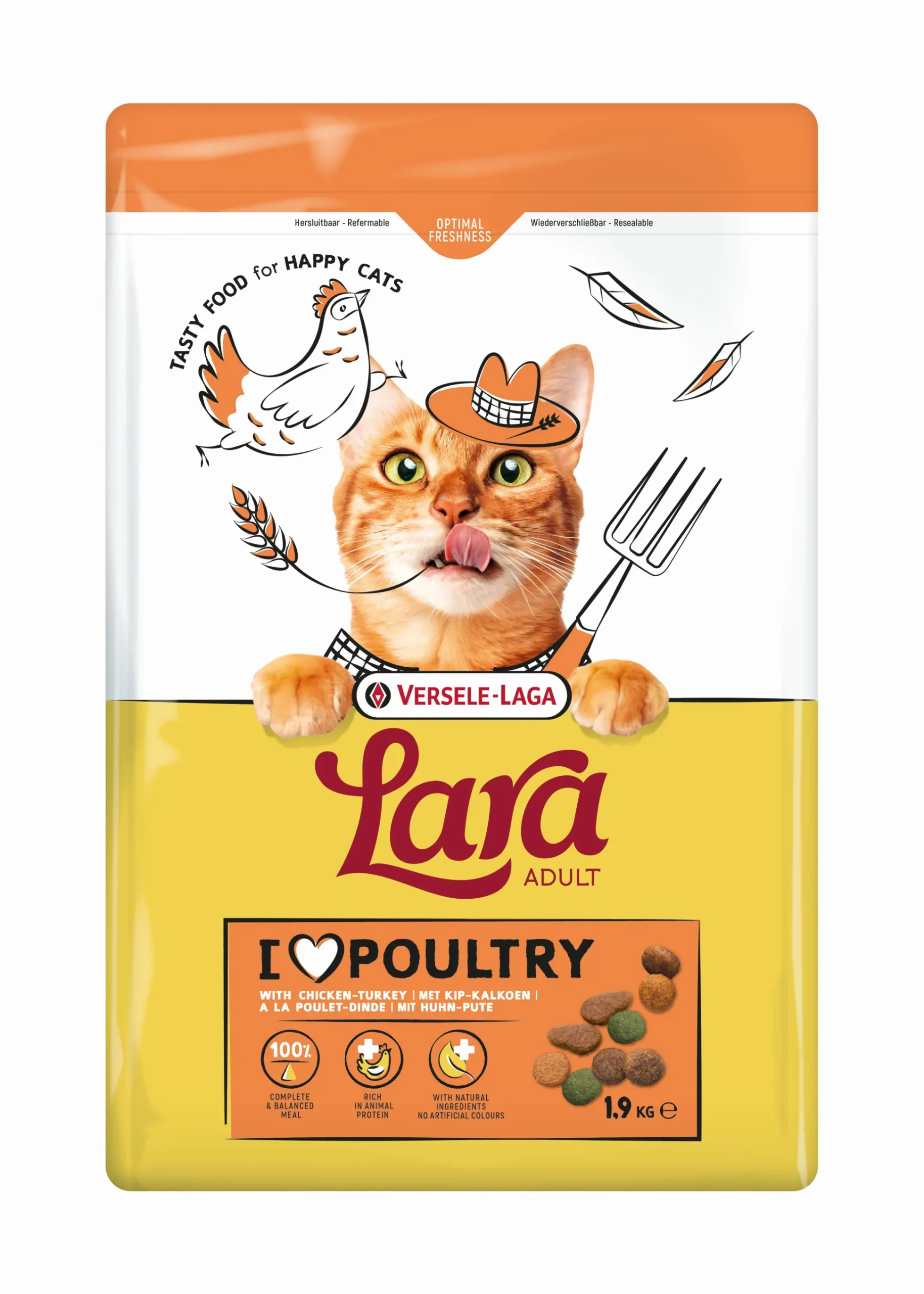 Kattenbrokken lara adult with chicken-turkey 1,9kg