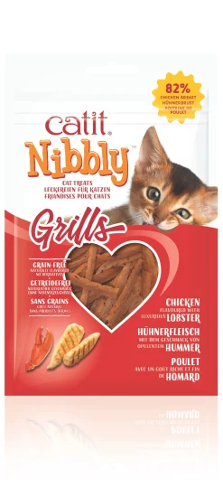 Kattensnack nibbly grills kip & kreeft 30g