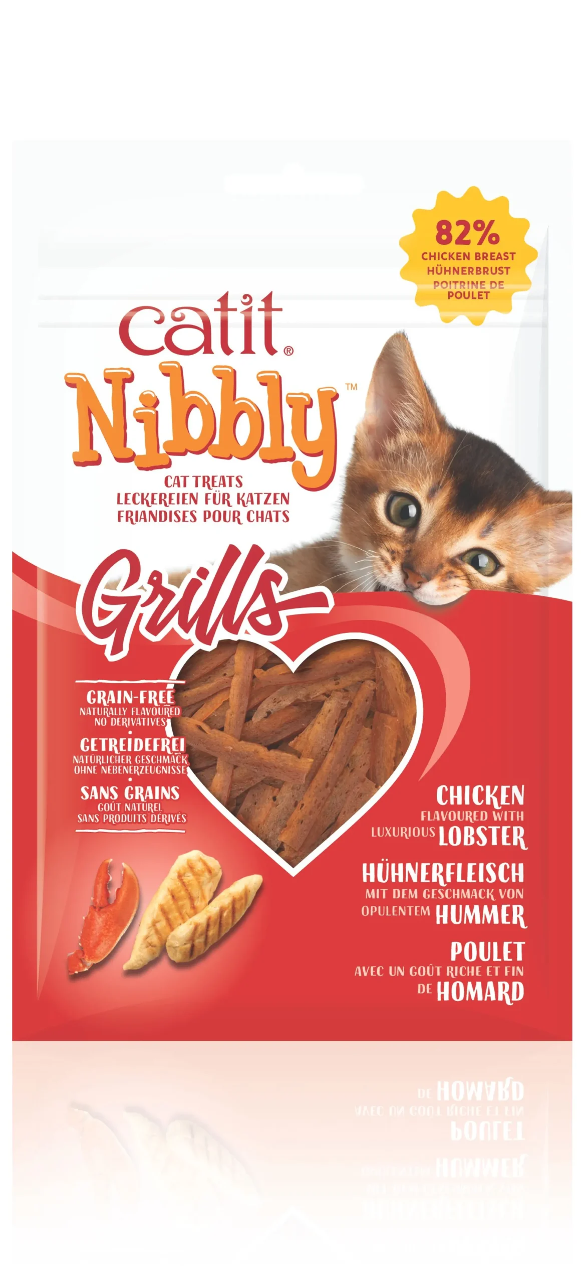 Kattensnack nibbly grills kip & kreeft 30g