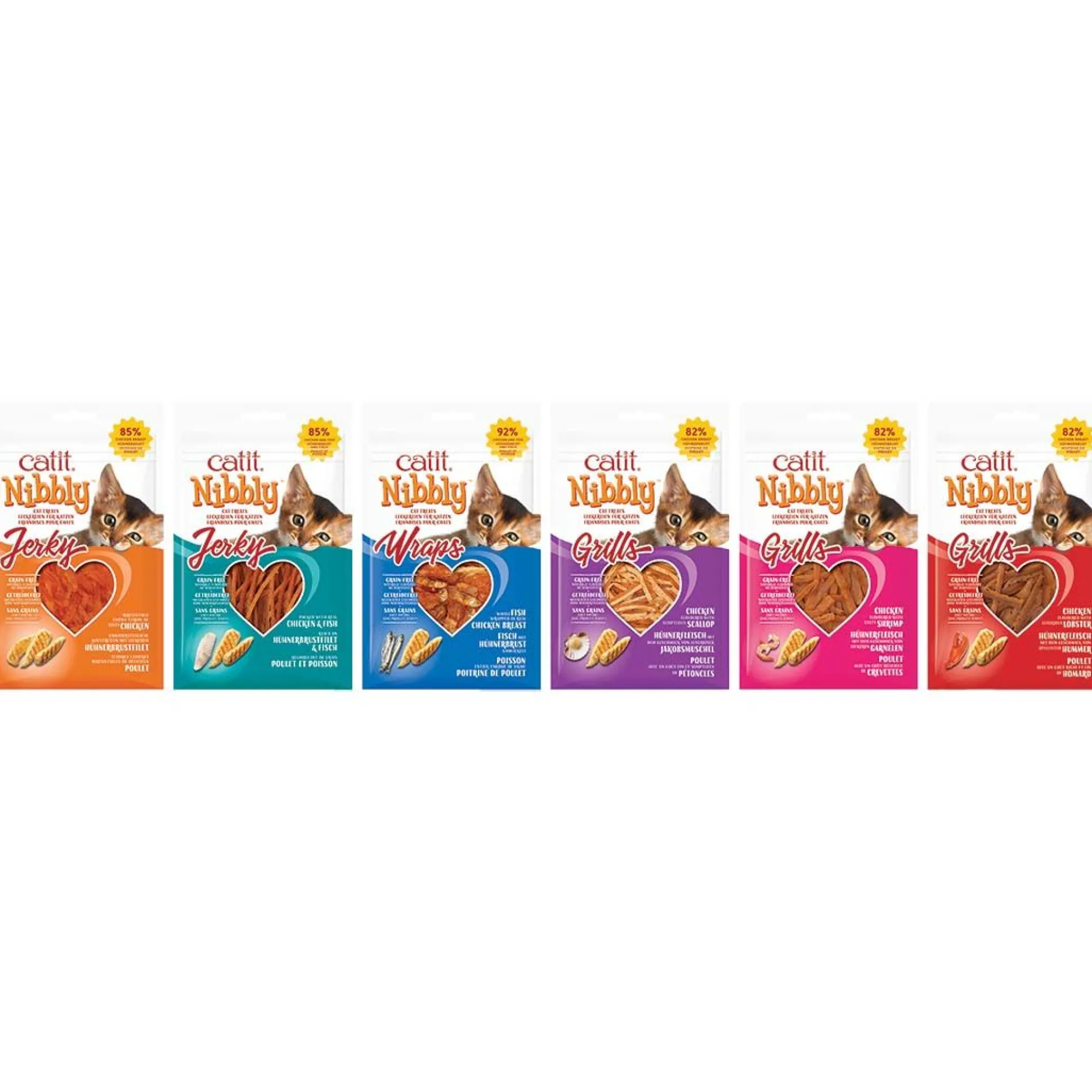 Kattensnack nibbly wraps kip & vis 30g