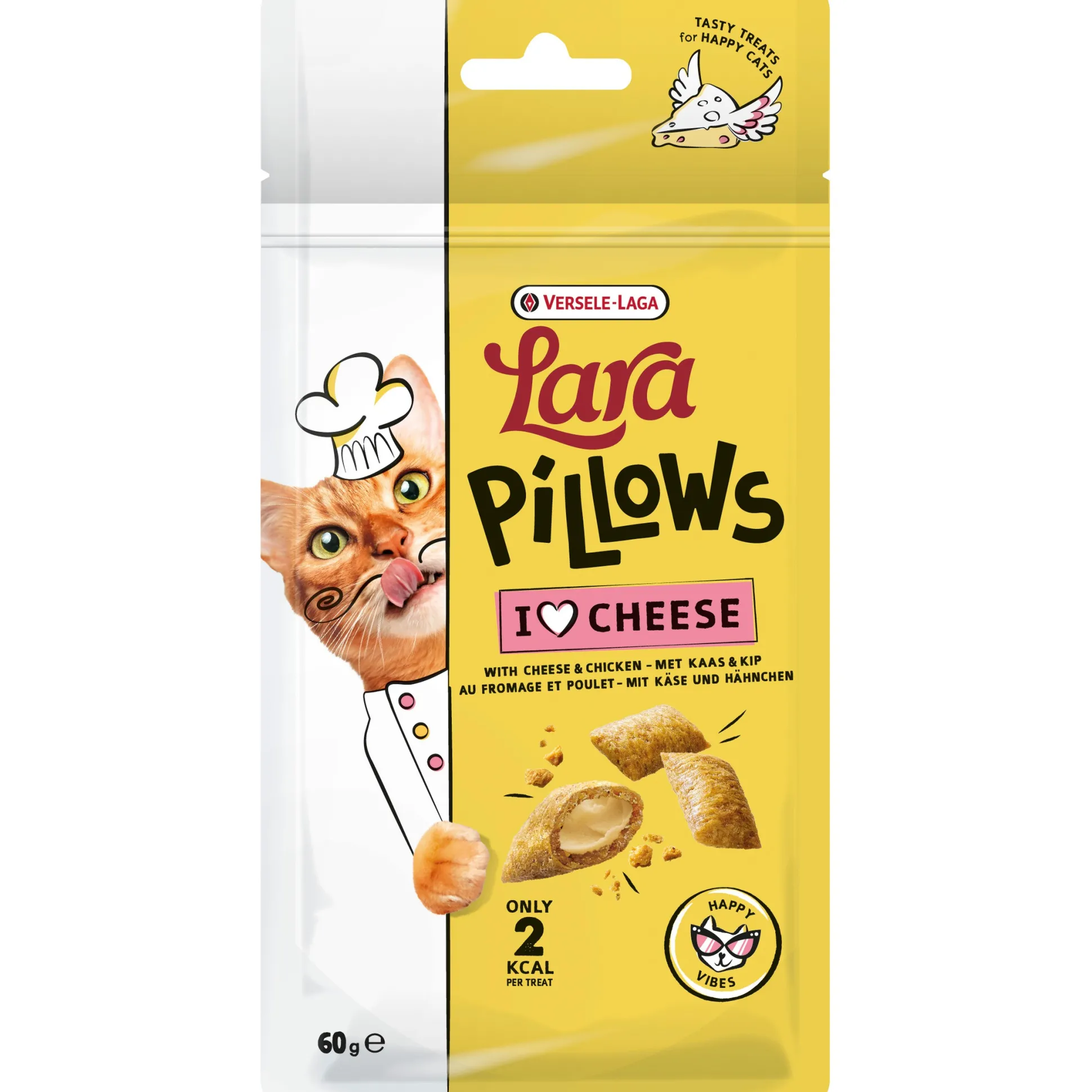 Kattensnackslara pillows with cheese happy vibes treats 60g