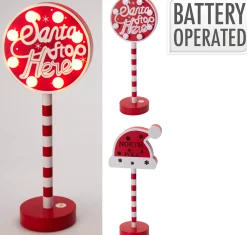 Kerst deco led hout 29cm