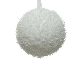 Kerstbal foam ice 10cm wit
