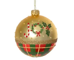 Kerstbal glas mat , 'joy'