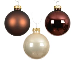 Kerstballen glas glanzend, emaille, mat