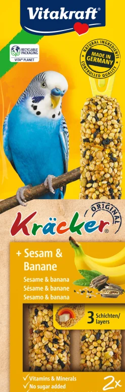 Kräcker® sesam & banaan| 2stuks| parkieten