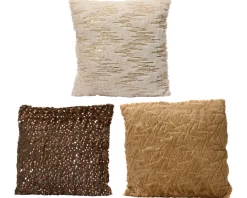 Kussen polyester vierkant borduurwerk, pailletten