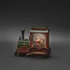 Led kerstlantaarn locomotief met kerstman en zak met kerstcadeaus