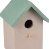 Nestkastje guo hout grijs+groen dak14x14x20cm