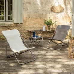 Opvouwbaar ligbed met meerdere standen seigle beige