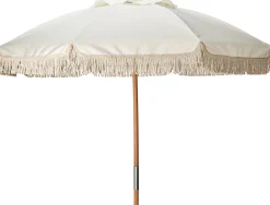 Parasol houtstok creme