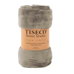 Plaid cosy microflanel 130x160cm, taupe