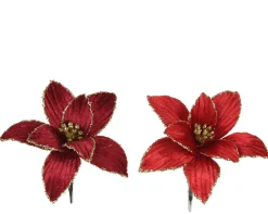 Poinsettia fluweel polyester op steel
