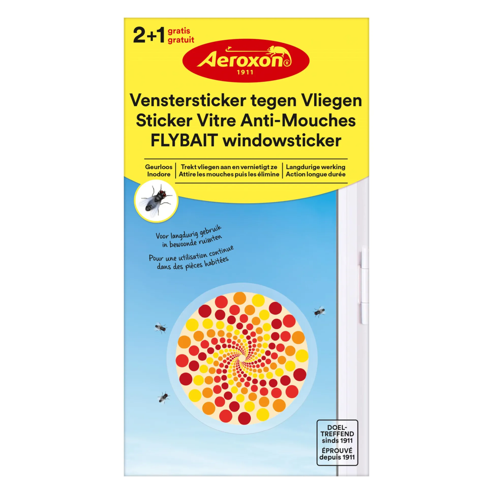 Raamsticker tegen vliegen 2+1 gratis