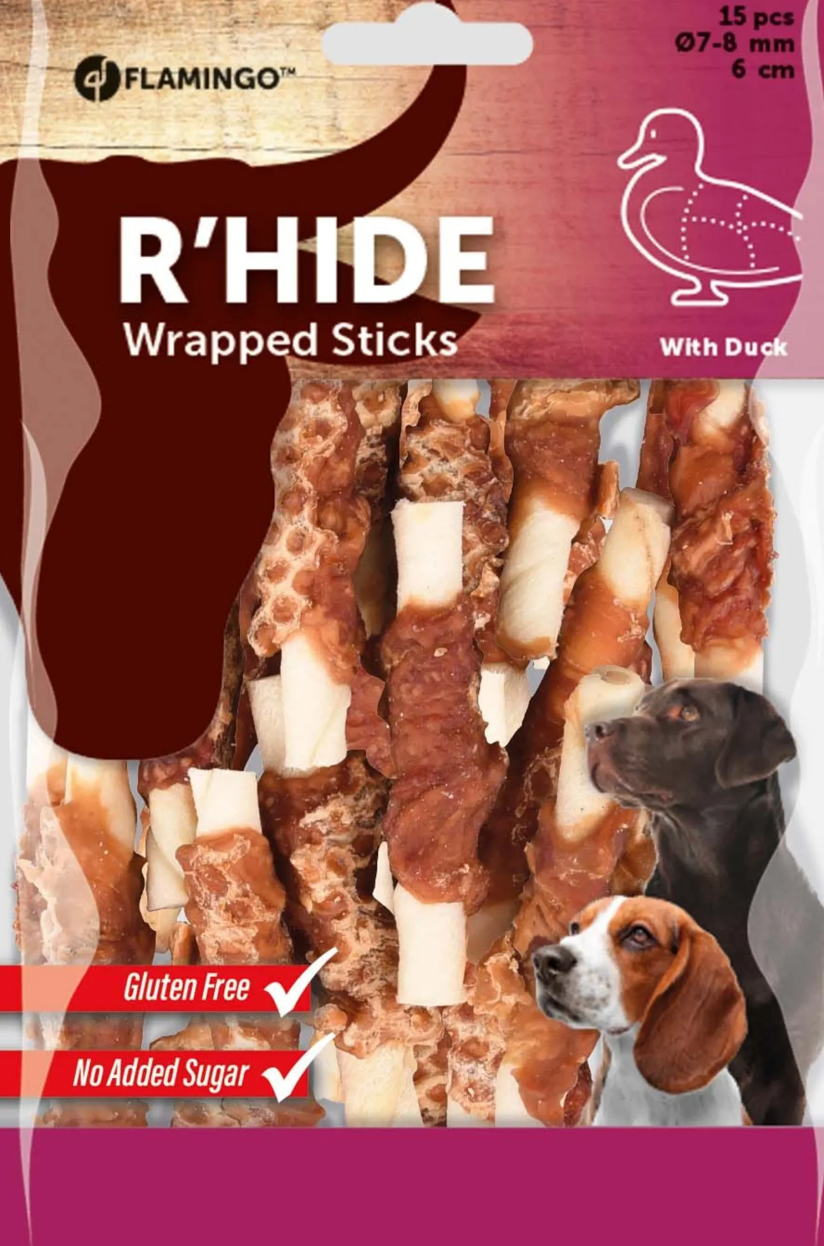 R'hide duck wrapped stick 7/8mm 6cm 15st 100gr