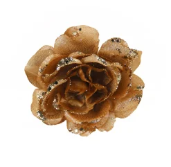 Roos op clip glitter vanille