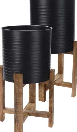 Set van 2 potten met onderstel