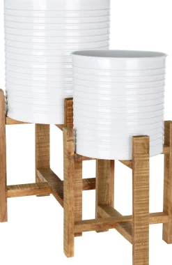 Set van 2 potten met onderstel