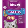 Snacks voor katten |whiskas temptations zalm 60g
