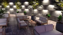 Sofa 3-zit Salvatore in teak en weaving rope (links)