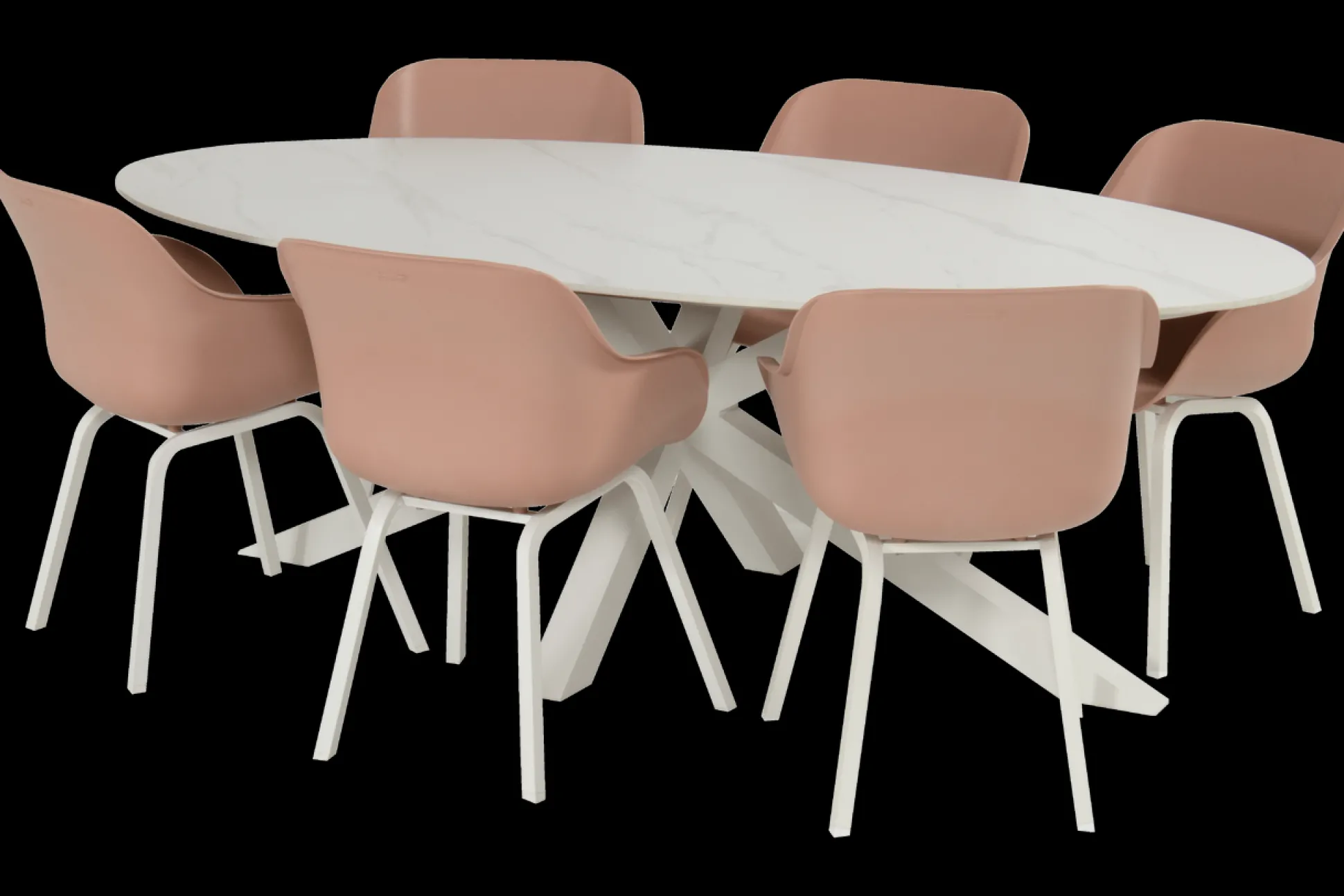 Stoel Le Soleil wit/roze