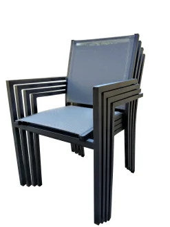 Stoel Lucca antraciet/zilver grijs